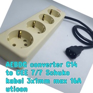 Aebdg Power Converter Cable UPS APC c14 to Socket 1 2 3 4 5 6 Hole/Power Cable c14 to AC female 1.5 meter For UPS/PDU Power Conditioner/c14 extansion Cable