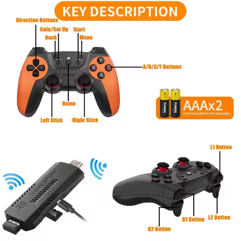X2 Ultra Retro Video Game Stick Console Or ONLY 2.4G Double Wireless Controller 4K HD30000 Games 128