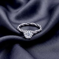 D Color VVS1 Moissan 1ct Ring s925 Silver Twist Interwoven Female Ring