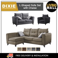 Living Mall Dixie Series Fabric 1/2/3-Seater L-Shaped Sofa Set with Chaise in 5 Colours