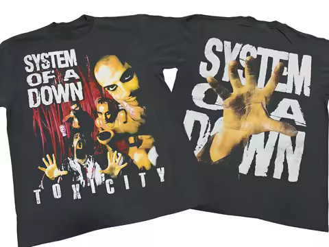 System of A Down "Toxicity" Album Double Sided Retro T-shirt 2026 Summer Men Women Cotton Oversized 