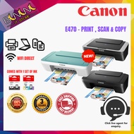 Canon PIXMA E470 Compact Wireless All-In-One for Low-Cost Printing Printer 3 Years 1 to 1 On-Site Wa
