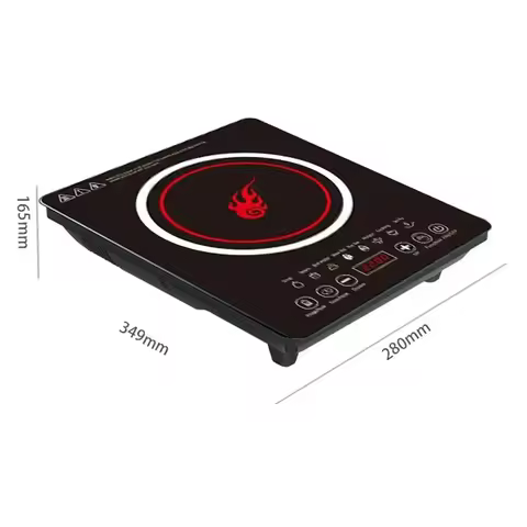 Desktop 2200W Induction Cooker 220V Black Microcrystalline Panel Induction Cooker Household Hot Pot 