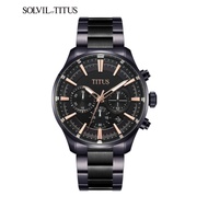 Solvil et Titus W06-03286-009 Men's Quartz Analogue Watch in Black Dial and Stainless Steel Strap