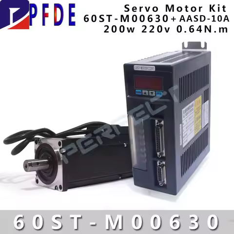 60ST-M00630 220V 200W AC Servo Motor 0.2KW 200W 3000RPM 0.637N.M. Single-Phase Ac Drive Permanent Ma