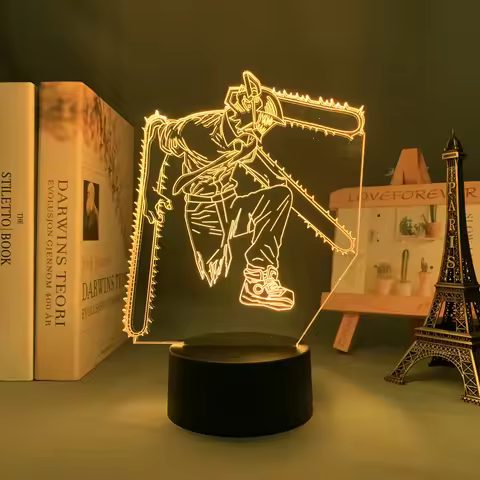 3d Led Lamp Anime Chainsaw Man for Bedroom Decoration Nightlight Kids Birthday Gift Manga Chainsaw M