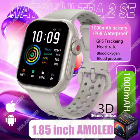 2025 New 1000mAh Long Battery Life Men Bluetooth Call 1.85 inch 3D Full Touch Fitness Sport Smartwat