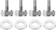 MRbrew Keg Coupler Barb Connector, 4 PCS Homebrew Kegerator Sankey Couplers O.D 1/4'' Chrome-Plated 
