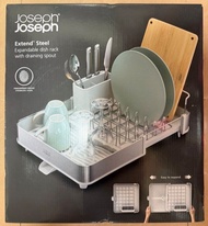 Joseph Joseph 可伸縮不銹鋼餐具瀝乾架 (淺灰色)
