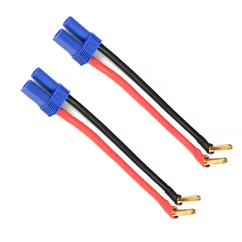 1/2Pcs EC5 Female Plug Adapter to 90° 4.0mm 18mm Gold Plated Connector Charge Lead Cable 12awg 10cm 