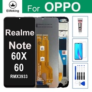 จอแอลซีดีสำหรับ OPPO จอ Realme Note 60 60X RMX3933ชุดประกอบดิจิไทเซอร์หน้าจอสัมผัสจอแสดงผล RMX3938 +