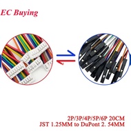 2Pcs-20Pcs JST 1.25mm to 2.54mm Dupont Cable 1Pin Female 2.54 Wire Connector Terminal 1.25 2P/3P/4P/