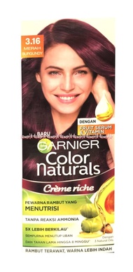 Garnier Color Natural no 3.16 Merah Burgundy Cat Rambut Maroon Murah