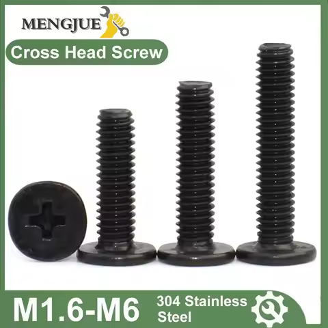 10/20/30/50pcs Black 304 Stainless Steel Cross Phillips Ultra Thin Flat Wafer Head Screw CM M1.6 M2 
