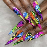 Ballerina nails Press on nails Long Style Wearable nails Sharp nails Fake Finger Manicure JD-02
