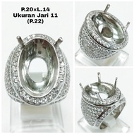 Cincin Perak925 Ring Silver925 Cangkang Batu Akik Emban Cincin Batu