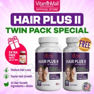 🚨⚡️ LIVESTREAM DEAL ⚡️TWIN PACK🎁FREE ROYAL JELLY 30's🔥2 x Nutri Botanics Hair Plus II Hair Supplemen