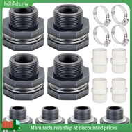 [in stock]1Set PVC Bulkhead Fitting 3/4 Inch with Plugs Garden Hose Adapter with Clamp Kit Thru-Bulk