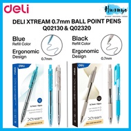 [HUANYO] Deli Xtream Retractable Ballpoint Pen 0.7mm Black/Blue Ink Soft Grip Smooth Low Viscosity W