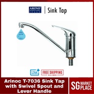 Arino Sink Tap with Swivel Spout and Lever Handle | T-7036 | Cold Tap | Brass Material | Chrome Finish | 3 Ticks