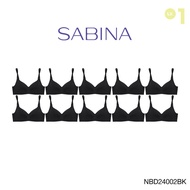 (แพ็ค 10 ชิ้น) Sabina Perfect Bra Level 1 เสื้อชั้นใน ไร้ตะเข็บ ไร้โครง รหัส NBD24002 - สีดำ