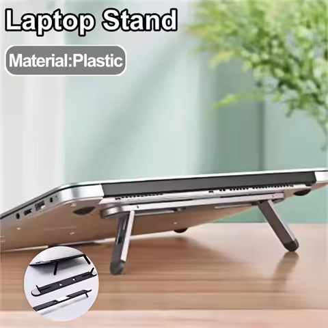 Portable Notebook Support Riser Cooling Bracket Self Adhesive Invisible Folding Laptop Stand for Mac