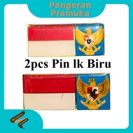 Pin LK Biru 2pcs Resin Kuningan Bendera Garuda Paskibra