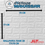 Makassar V91 3D wallpaper 77x70 cm foam wall 3 to 6 mm brick-shaped strong glue adhesive