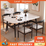 【LONGQU】120x60 Simple Eames Dining Table with 4 Eames Chairs - Dining Set / Meja Makan