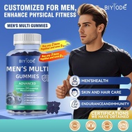 BIYODE Men's Multivitamin Gummies 24 Micronutrients Vitamins A C D E K B1 B2 B6 B12 Zinc CoQ10 Blueb