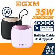 GXM 35W 10000mAh Power Bank Fast Charging Charge Portable Charger Built in Cable 33W 30W Swift35 Pow