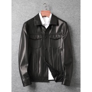 Lujia Gaya Sama Jaket Kulit Tulen Kulit Biri-biri Import Jaket Kulit Lelaki Jaket Denim Musim Bunga 