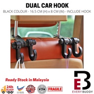 Everybuddy Ready Stock Dual Car Hook Double Hook Multipurpose Car Hook For Seat Back Multifunctional