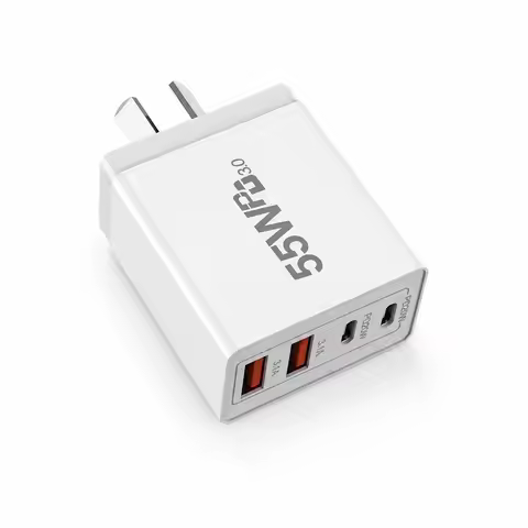 AU Plug 55W USB C Fast Charger 4 Port PD20W QC3.0 Wall Charger Type C USB-A Power Adapter for Xiaomi