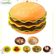 MOLIHA Mini Dinner Plate, 5/7 Layers Multi-functional Stackable Hamburger Plate Set, Funny Burger-Sh