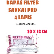 Cotton FILTER AQUARIUM SAKKAI PRO 4 Layers 30 X 12 CM MEDIA Thick Filters