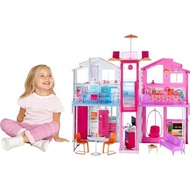 Measuring 43 inches tall and 41 inches wide, the fully furnished Barbie DreamHouse inspires endless