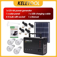 Solar Power System Equipment Home USB Power Bank Emergency Light Solar Light +3W Solar Panel