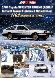 HJDM64 x Hobby Japan 1:64合金模型！頭文字Initial D  Sprinter Trueno AE86。新色預售中(HJDM001F)，豆腐店塗装(金輪)Fujiwara L