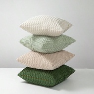 4 Packs Bohemian Corduroy Pillow Covers - Ultra Soft Decorative Throw Pillowcases In Beige & Blue-Gr