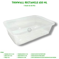 THINWALL RECTANGLE 650 FOOD CONTAINER 650 ML (CONTENTS 25 PCS-RT650)