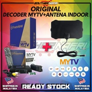 [ ORIGINAL ] MYTV DECODER FULLSET + ANTENA SQUARE MYFREEVIEW HDTV DVBT2 MALAYSIA CHANNEL TV DTV DEKO