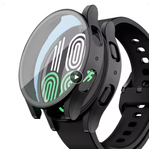 Tempered Glass+PC Cover for Samsung Galaxy Watch 4 5 6 44mm 40mm All Coverage Protective Bumper Case