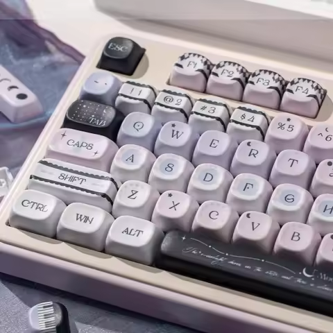 Moonlight Impression Keycap Round MOA Profile Star Moon Elements Key Cap Dreamy Purple PBT Custom Ke