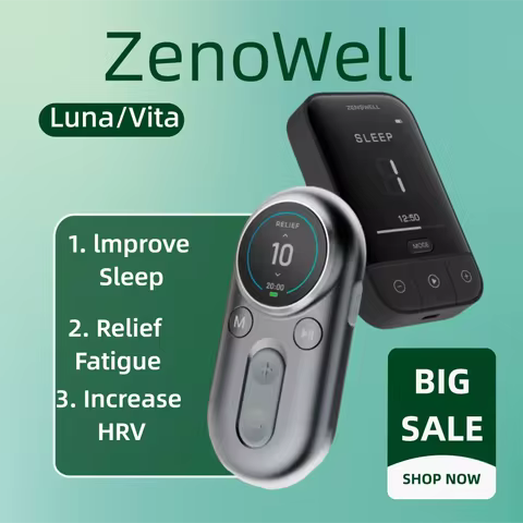 ZenoWell Luna/Vita Vagus Nerve Stimulation for Non-Drug Sleep Aid Anxiety Relief Parasympathetic Act