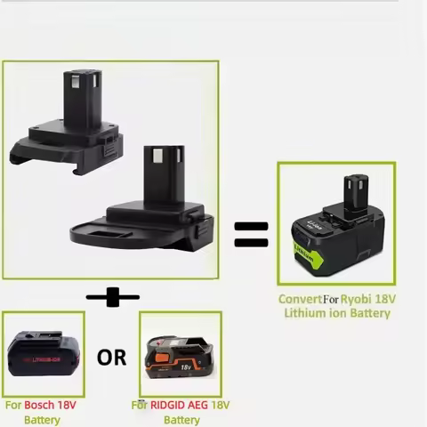 Adapter for Bosch for RIDGID AEG 18V Li-ion Battery To for Ryobi 18V ONE+ Tools 18V Power Drill(Only