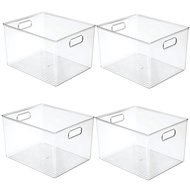 4pcs 29X20X15cm Acrylic Transparent Refrigerator Storage Box Desktop Dormitory Bathroom Storage Box