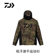 DAIWA 22 New Style Men's Fishing Suit Spring Summer Quick-Drying Long-Sleeved Hooded Round Neck T-Shirt Suns