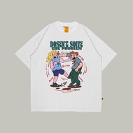 Oversized T-shirt White Dosen't Solve Cotton 24s Free Sticker Nameless Society