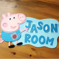 豬仔 PEPPA PIG  不織布家居掛飾  房門牌 BB房名牌 成品 *包郵
